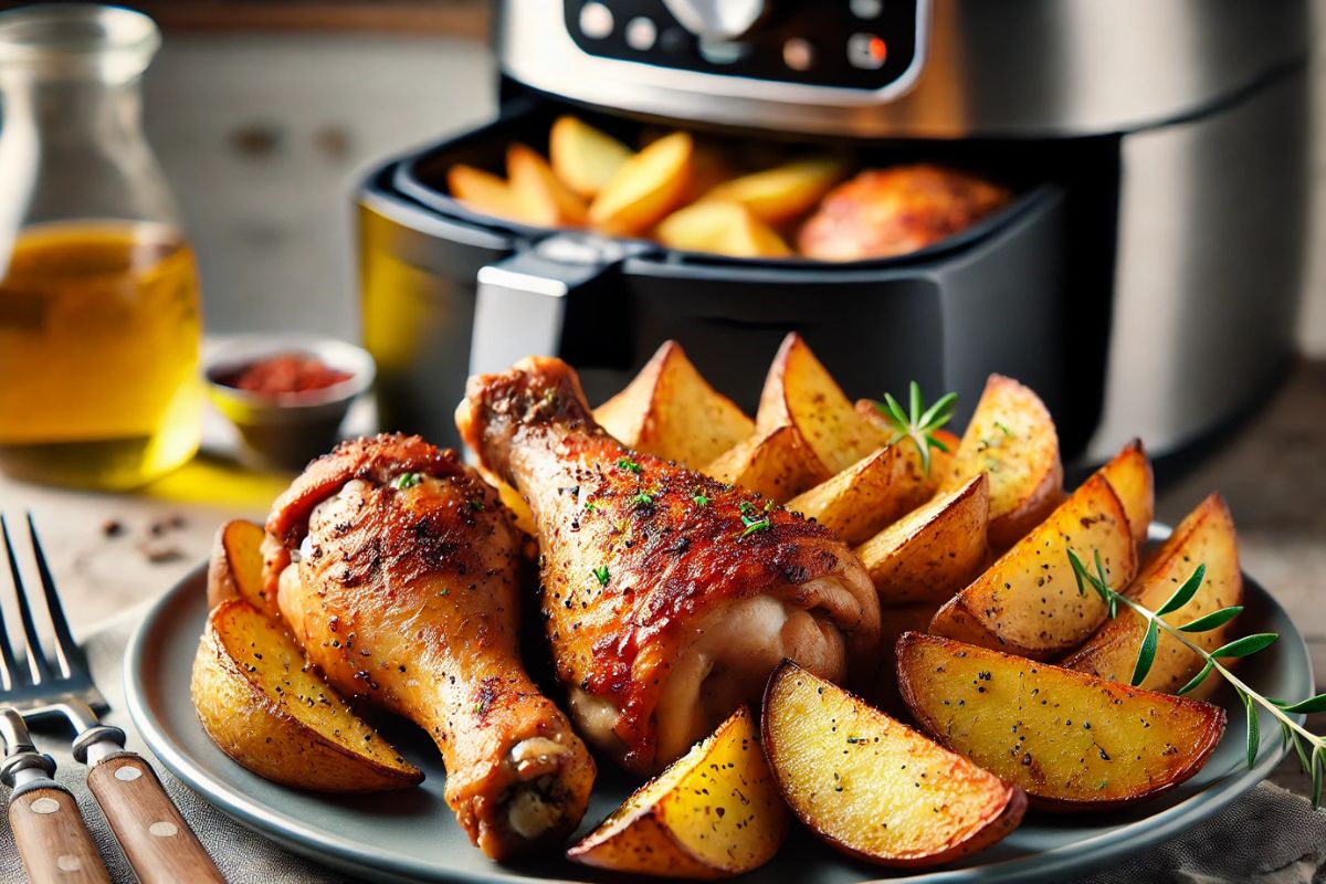 Frango com Batatas na Air Fryer