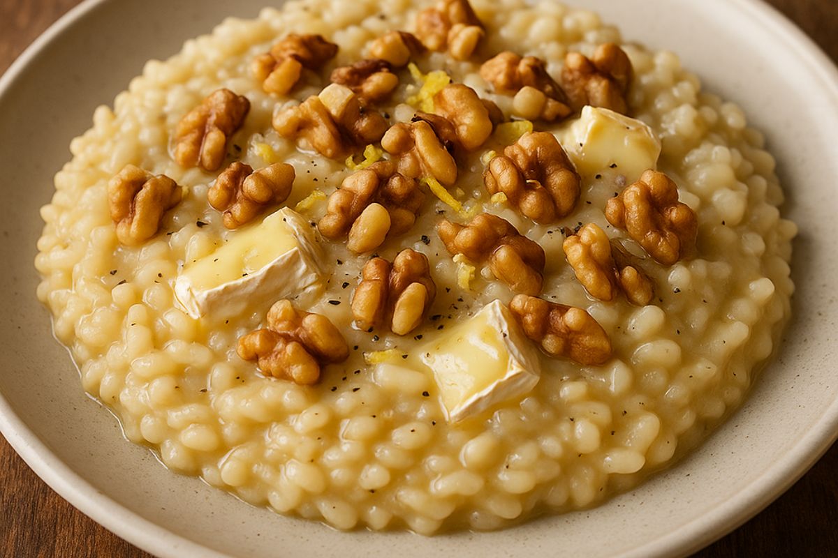 Risoto de Nozes com Queijo Brie